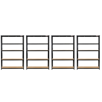 180 x 120 x 45cm | Black | 5 Tier Boltless Heavy Duty Garage Shelving Unit |  200kg Per Shelf | 1000kg Load Weight Per Unit