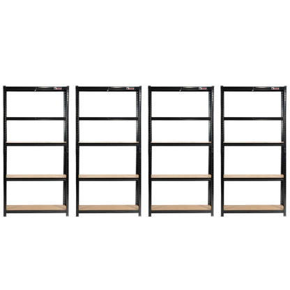 180 x 90 x 40cm | Black | 5 Tier Boltless Heavy Duty Garage Shelving Unit | 200kg Per Shelf | 1000kg Load Weight Per Unit