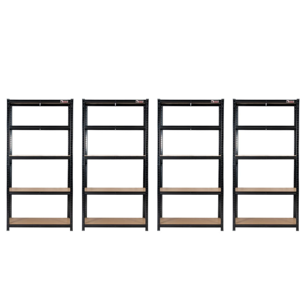 180 x 90 x 60cm | Black | 5 Tier Boltless Heavy Duty Garage Shelving Unit | 1000kg Load Weight