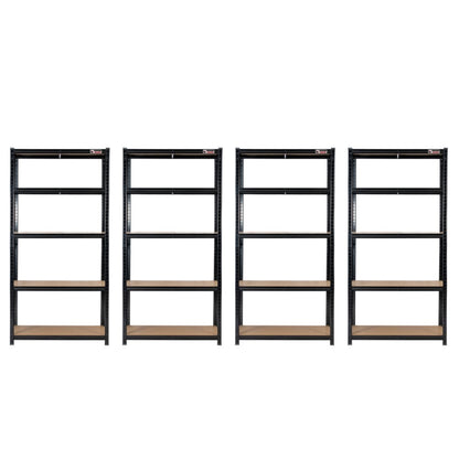 180 x 90 x 60cm | Black | 5 Tier Boltless Heavy Duty Garage Shelving Unit | 200kg Per Shelf | 1000kg Load Weight Per Unit
