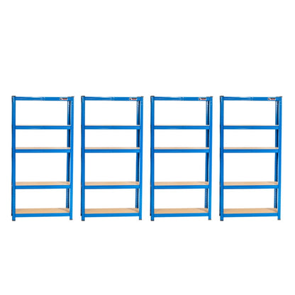 150 x 75 x 30cm | Blue | 5 Tier Boltless Heavy Duty Garage Shelving Unit | 200kg Per Shelf | 1000kg Load Weight Per Unit