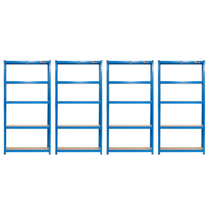 180 x 90 x 30cm | Blue | 5 Tier Boltless Heavy Duty Garage Shelving Unit | 200kg Per Shelf | 1000kg Load Weight Per Unit
