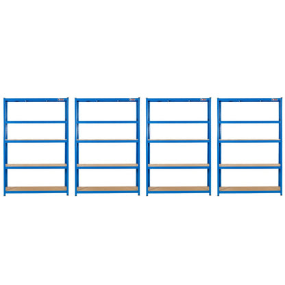 180 x 120 x 45cm | Blue | 5 Tier Boltless Heavy Duty Garage Shelving Unit | 200kg Per Shelf | 1000kg Load Weight Per Unit