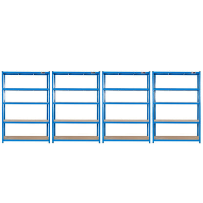 180 x 120 x 60cm | Blue | 5 Tier Boltless Heavy Duty Garage Shelving Unit | 200kg Per Shelf | 1000kg Load Weight Per Unit