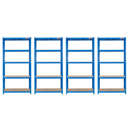 180 x 90 x 60cm | Blue | 5 Tier Boltless Heavy Duty Garage Shelving Unit | 200kg Per Shelf | 1000kg Load Weight Per Unit