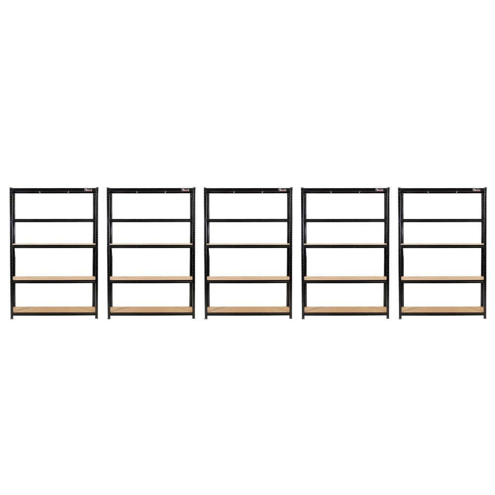 180 x 120 x 45cm | Black | 5 Tier Boltless Heavy Duty Garage Shelving Unit | 1000kg Load Weight