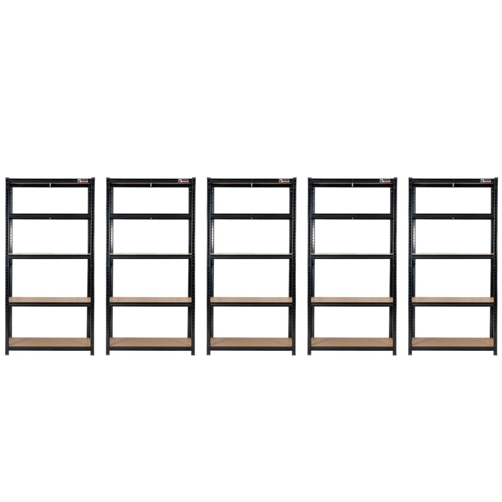 180 x 90 x 60cm | Black | 5 Tier Boltless Heavy Duty Garage Shelving Unit | 1000kg Load Weight