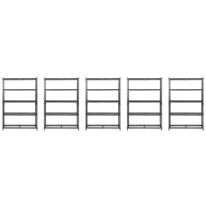 183 x 120 x 40cm | 5 Tier Boltless Wire Shelving Unit | Hammertone | 1000kg load weight