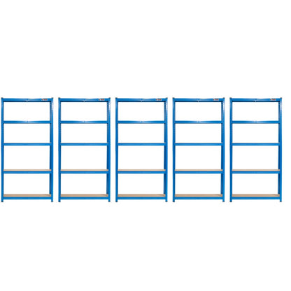 180 x 90 x 30cm | Black | 5 Tier Boltless Heavy Duty Garage Shelving Unit | 200kg Per Shelf | 1000kg Load Weight Per Unit