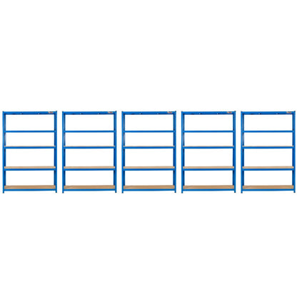 180 x 120 x 45cm | Blue | 5 Tier Boltless Heavy Duty Garage Shelving Unit | 200kg Per Shelf | 1000kg Load Weight Per Unit