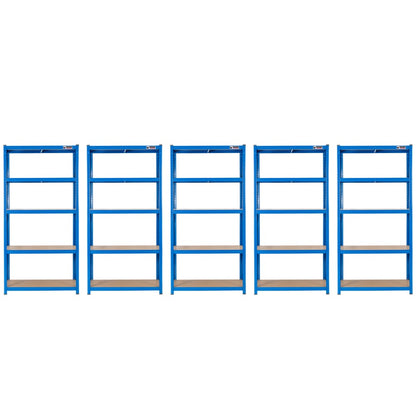 180 x 90 x 60cm | Blue | 5 Tier Boltless Heavy Duty Garage Shelving Unit | 200kg Per Shelf | 1000kg Load Weight Per Unit