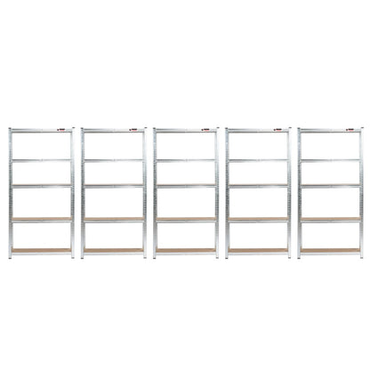180 x 90 x 30cm | Galvanised | 5 Tier Boltless Heavy Duty Garage Shelving Unit | 200kg Per Shelf | 1000kg Load Weight Per Unit