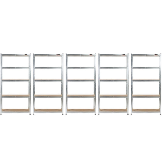 5 Unit Mega Deal | 180x90x45cm | 5 x Garage Shelving Units | 3 Colour Options| 1000kg Per Unit | 5000kg Per Set
