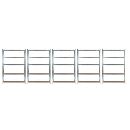 180 x 120 x 45cm | Galvanised | 5 Tier Boltless Heavy Duty Garage Shelving Unit | 200kg Per Shelf | 1000kg Load Weight Per Unit