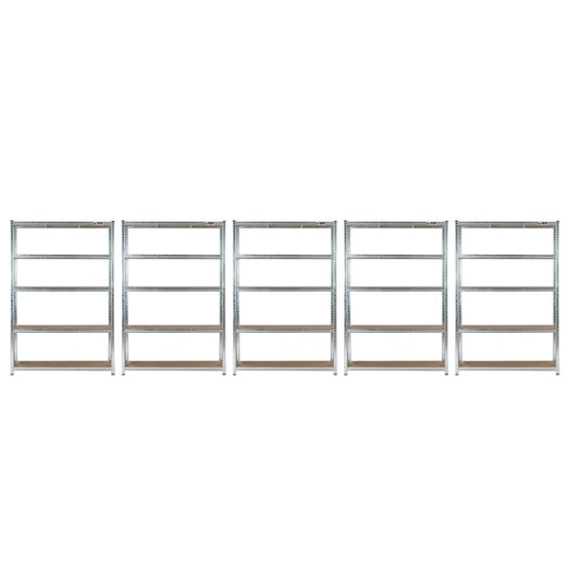 5 Unit Mega Deal | 180x120x45cm | 5 x Garage Shelving Units | 3 Colour Options | 1000kg Per Unit | 5000kg Per Set