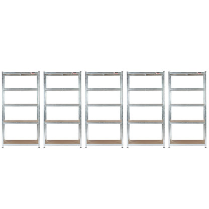 180 x 90 x 60cm | Galvanised | 5 Tier Boltless Heavy Duty Garage Shelving Unit | 200kg Per Shelf | 1000kg Load Weight Per Unit