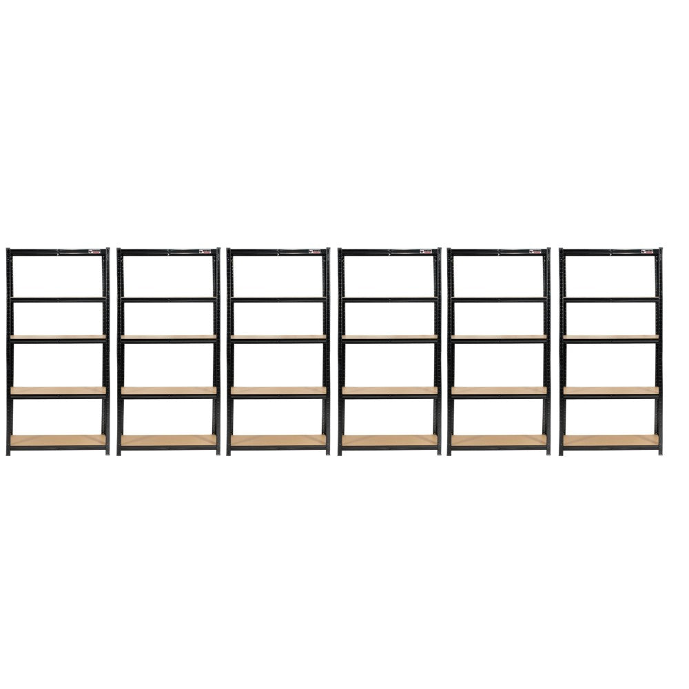 180 x 90 x 45cm | Black | 5 Tier Boltless Heavy Duty Garage Shelving Unit | 1000kg Load Weight