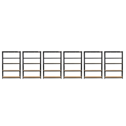 180 x 120 x 45cm | Black | 5 Tier Boltless Heavy Duty Garage Shelving Unit |  200kg Per Shelf | 1000kg Load Weight Per Unit