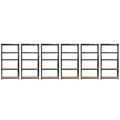 180 x 90 x 40cm | Black | 5 Tier Boltless Heavy Duty Garage Shelving Unit | 200kg Per Shelf | 1000kg Load Weight Per Unit