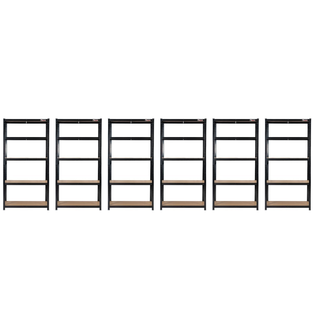 180 x 90 x 60cm | Black | 5 Tier Boltless Heavy Duty Garage Shelving Unit | 1000kg Load Weight