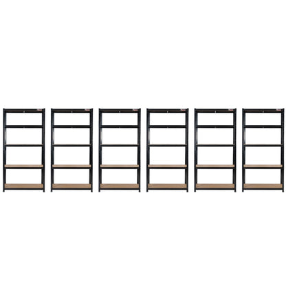 180 x 90 x 60cm | Black | 5 Tier Boltless Heavy Duty Garage Shelving Unit | 200kg Per Shelf | 1000kg Load Weight Per Unit