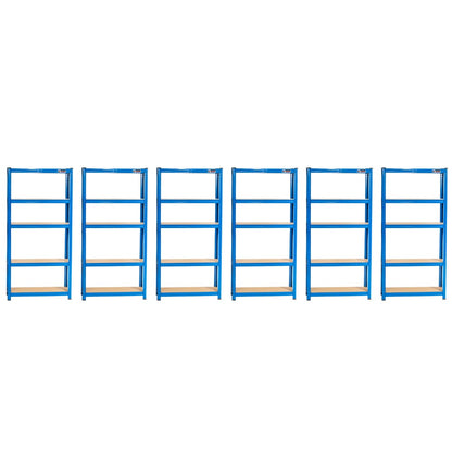 150 x 75 x 30cm | Blue | 5 Tier Boltless Heavy Duty Garage Shelving Unit | 200kg Per Shelf | 1000kg Load Weight Per Unit