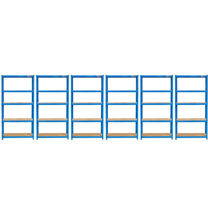 180 x 90 x 45cm | Blue | 5 Tier Boltless Heavy Duty Garage Shelving Unit | 200kg Per Shelf | 1000kg Load Weight Per Unit