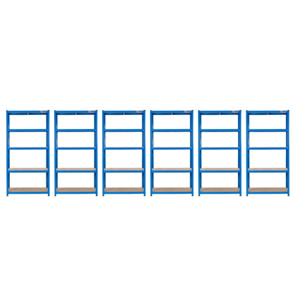 180 x 90 x 60cm | Blue | 5 Tier Boltless Heavy Duty Garage Shelving Unit | 200kg Per Shelf | 1000kg Load Weight Per Unit