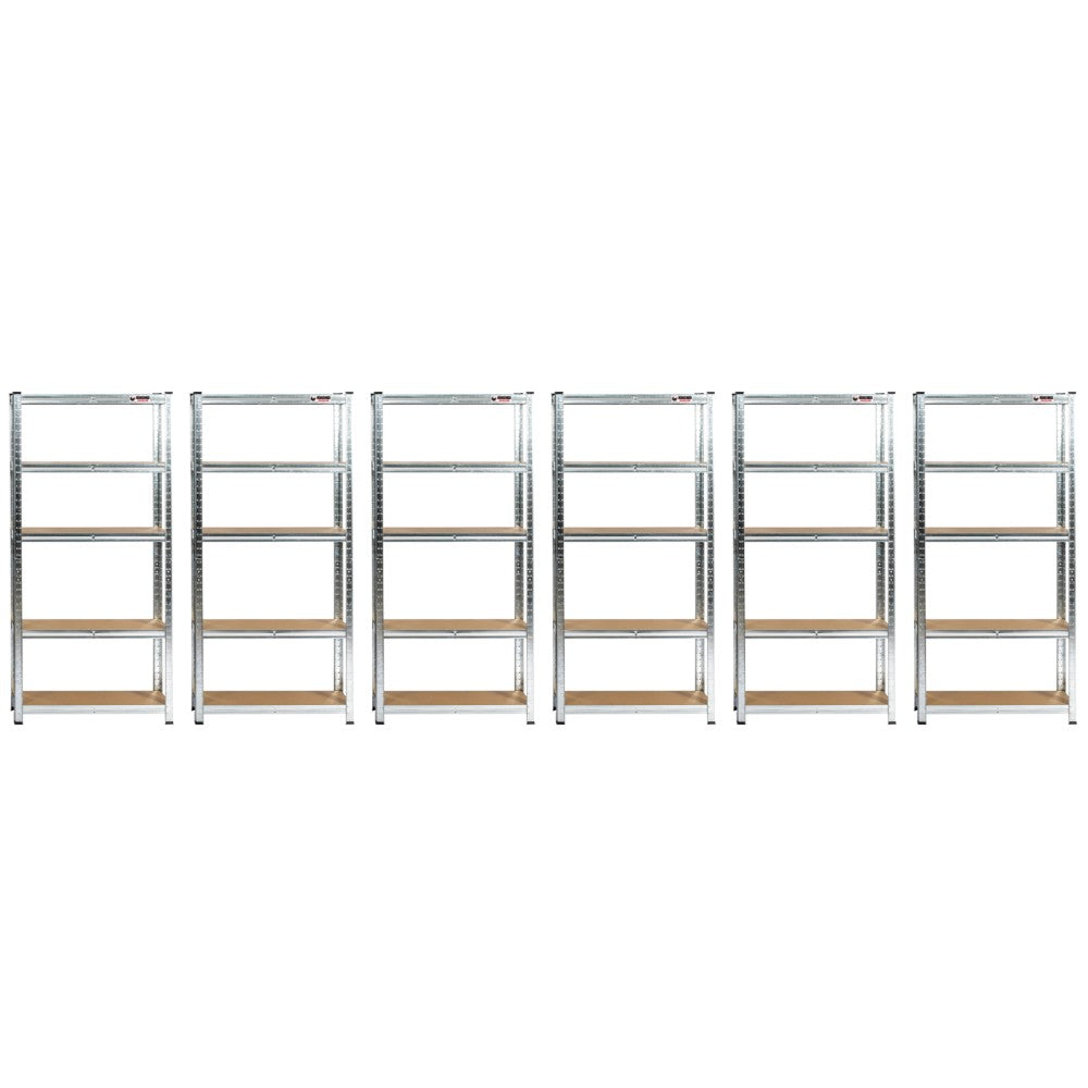 150 x 75 x 30cm | Galvanised | 5 Tier Boltless Heavy Duty Garage Shelving Unit | 1000kg Load Weight