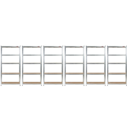 180 x 90 x 45cm | Galvanised | 5 Tier Boltless Heavy Duty Garage Shelving Unit | 200kg Per Shelf | 1000kg Load Weight Per Unit