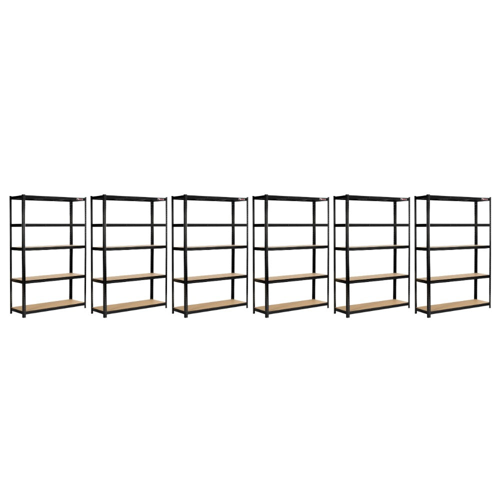 180 x 120 x 40cm | Black | 5 Tier Boltless Heavy Duty Garage Shelving Unit | 1000kg Load Weight