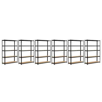 180 x 120 x 40cm | Black | 5 Tier Boltless Heavy Duty Garage Shelving Unit | 200kg Per Shelf | 1000kg Load Weight Per Unit