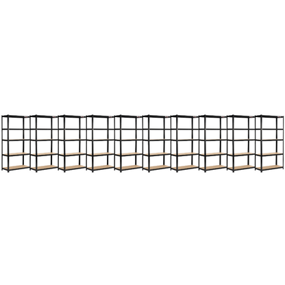 180 x 90 x 40cm | Black | 5 Tier Boltless Heavy Duty Garage Shelving Unit | 200kg Per Shelf | 1000kg Load Weight Per Unit