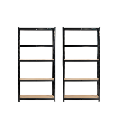 180 x 90 x 40cm | Black | 5 Tier Boltless Heavy Duty Garage Shelving Unit | 200kg Per Shelf | 1000kg Load Weight Per Unit