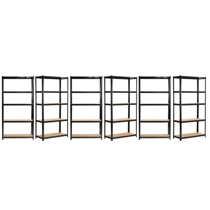 180 x 90 x 40cm | Black | 5 Tier Boltless Heavy Duty Garage Shelving Unit | 200kg Per Shelf | 1000kg Load Weight Per Unit