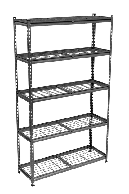 183 x 120 x 40cm | 5 Tier Boltless Wire Shelving Unit | Hammertone | 1000kg load weight