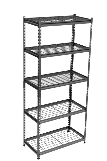 183 x 90 x 45cm | 5 Tier Boltless Wire Shelving Unit | Hammertone | 1000kg load weight