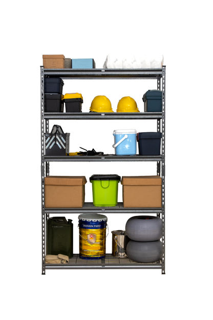 183 x 120 x 45cm | 5 Tier Boltless Wire Shelving Unit | Hammertone | 1000kg load weight