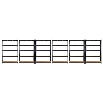 180 x 120 x 60cm | Black | 5 Tier Boltless Heavy Duty Garage Shelving Unit | 200kg Per Shelf | 1000kg Load Weight Per Unit