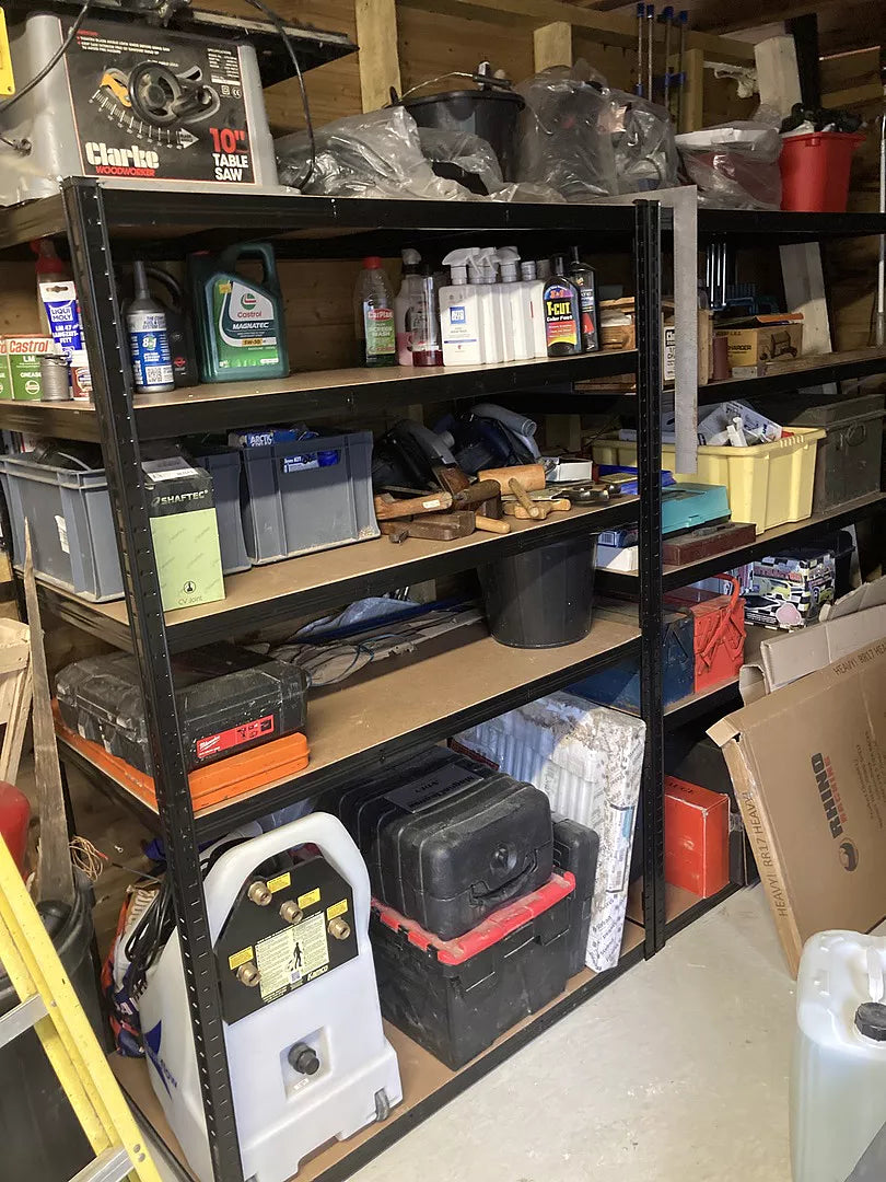 180 x 120 x 60cm | Black | 5 Tier Boltless Heavy Duty Garage Shelving Unit | 1000kg Load Weight