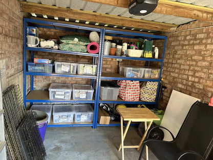 180 x 120 x 60cm | Blue | 5 Tier Boltless Heavy Duty Garage Shelving Unit | 200kg Per Shelf | 1000kg Load Weight Per Unit