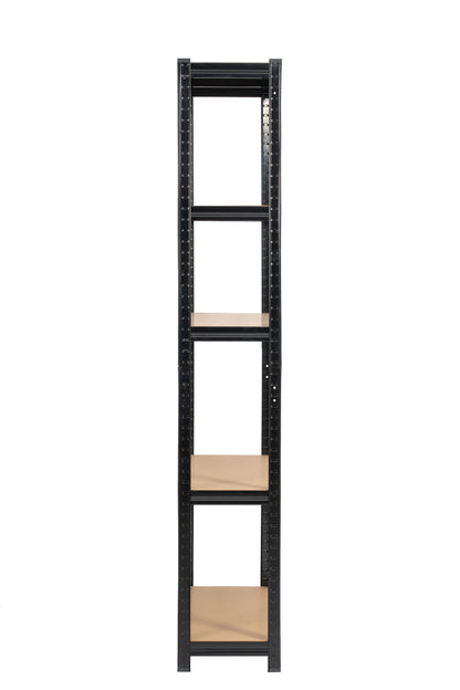 180 x 90 x 30cm | Black | 5 Tier Boltless Heavy Duty Garage Shelving Unit | 200kg Per Shelf | 1000kg Load Weight Per Unit