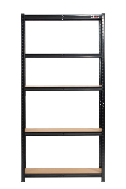 180 x 90 x 30cm | Black | 5 Tier Boltless Heavy Duty Garage Shelving Unit | 200kg Per Shelf | 1000kg Load Weight Per Unit