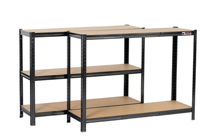 180 x 120 x 40cm | Black | 5 Tier Boltless Heavy Duty Garage Shelving Unit | 200kg Per Shelf | 1000kg Load Weight Per Unit