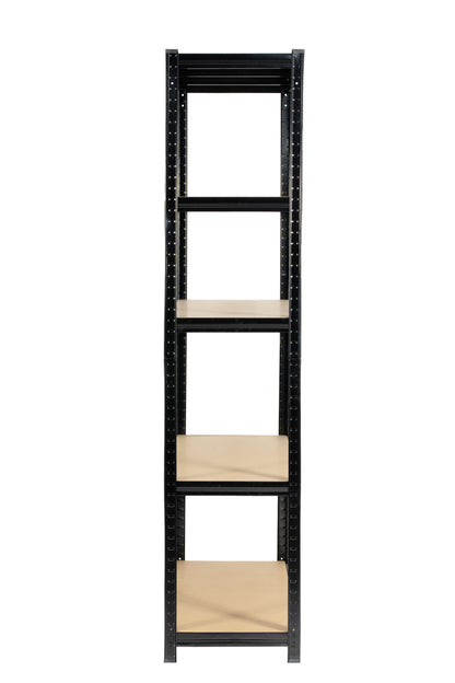 180 x 120 x 40cm | Black | 5 Tier Boltless Heavy Duty Garage Shelving Unit | 200kg Per Shelf | 1000kg Load Weight Per Unit