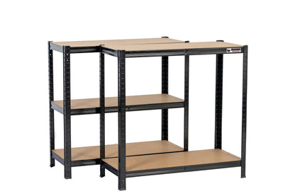 180 x 90 x 45cm | Black | 5 Tier Boltless Heavy Duty Garage Shelving Unit | 200kg Per Shelf |  1000kg Load Weight Per Unit