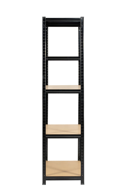 180 x 90 x 45cm | Black | 5 Tier Boltless Heavy Duty Garage Shelving Unit | 200kg Per Shelf |  1000kg Load Weight Per Unit