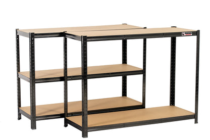 180 x 120 x 45cm | Black | 5 Tier Boltless Heavy Duty Garage Shelving Unit |  200kg Per Shelf | 1000kg Load Weight Per Unit