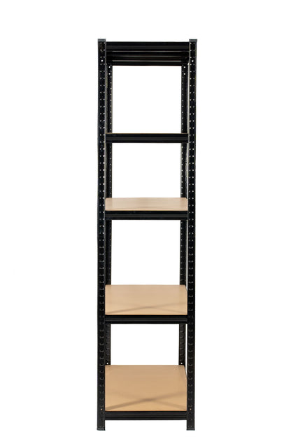 180 x 120 x 45cm | Black | 5 Tier Boltless Heavy Duty Garage Shelving Unit |  200kg Per Shelf | 1000kg Load Weight Per Unit