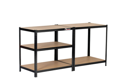 180 x 90 x 60cm | Black | 5 Tier Boltless Heavy Duty Garage Shelving Unit | 200kg Per Shelf | 1000kg Load Weight Per Unit